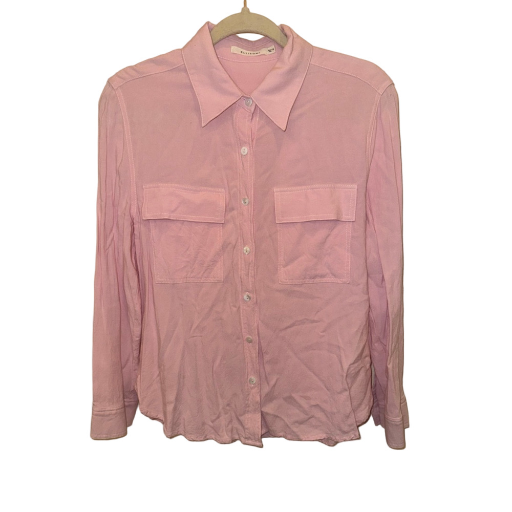 Women's Ellison Pink Long Sleeve Button Down Shirt Size M